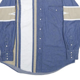 CUMBERLAND OUTFITTERS Mens Blue & Beige Cotton Shirt XL Western Casual Button