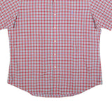 RALPH LAUREN Mens Red & White Check Shirt L Cotton Short Sleeve Button