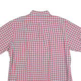 RALPH LAUREN Mens Red & White Check Shirt L Cotton Short Sleeve Button