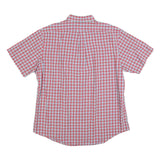 RALPH LAUREN Mens Red & White Check Shirt L Cotton Short Sleeve Button