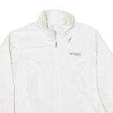 COLUMBIA Mens White Titanium Jacket L Polyester Blend Plain Outdoor Zip