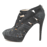 DKNY Womens Black High Platform Heels Cut-Out Design Polyester Blend UK 2.5