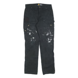 CARHARTT Mens Jeans Black Relaxed Cargo Denim W33 L34 Workwear Durable