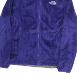 THE NORTH FACE Womens Blue Fleece Jacket M Polyester Zip Outdoor Casual