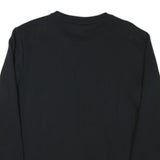 PUMA Mens Black Crew Neck Sweatshirt S Cotton Blend Pullover Logo Casual