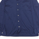 KINGSPORT Mens Blue Shirt L Long Sleeve Point Collar Polyester Blend Comfortable