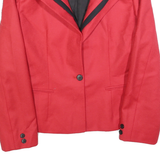 JULES Womens Red & Black Blazer Jacket S Wool Tailored Button Formal