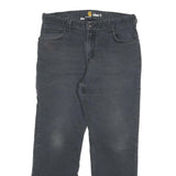 CARHARTT Mens Cotton Blend Black Relaxed Straight Trousers W31 L27 Workwear