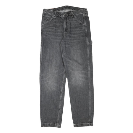 LEVI'S Mens Relaxed Grey Denim Jeans W32 L32 Workwear Style Zip Closure