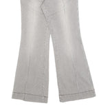 MOSSIMO Womens Cotton Blend White & Brown Pinstripe Regular Flared Trousers W28