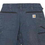 CARHARTT Mens Blue Casual Cargo Shorts M W38 Workwear Durable Cotton Blend