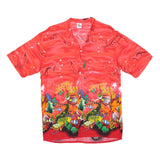 SUNSHINE Mens Red & Multicolour Ocean Print Casual Shirt XL Tropical Sea Life