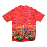 SUNSHINE Mens Red & Multicolour Ocean Print Casual Shirt XL Tropical Sea Life