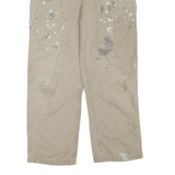 CARHARTT Mens Cotton Blend Beige Regular Fit Straight Leg Trousers W34 L30