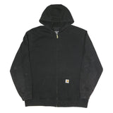 CARHARTT Mens Black Full Zip Hoodie XL Workwear Cotton Blend Casual