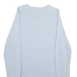 ADIDAS Womens Blue Crew Neck S Cotton Logo Print Sweatshirt Pullover