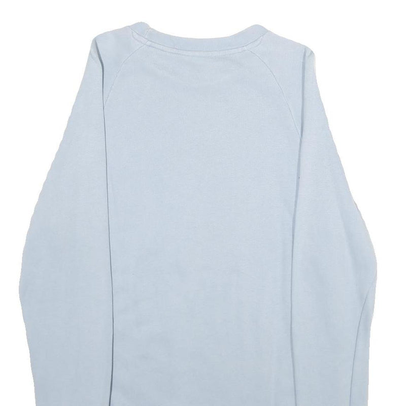 ADIDAS Womens Blue Crew Neck S Cotton Logo Print Sweatshirt Pullover