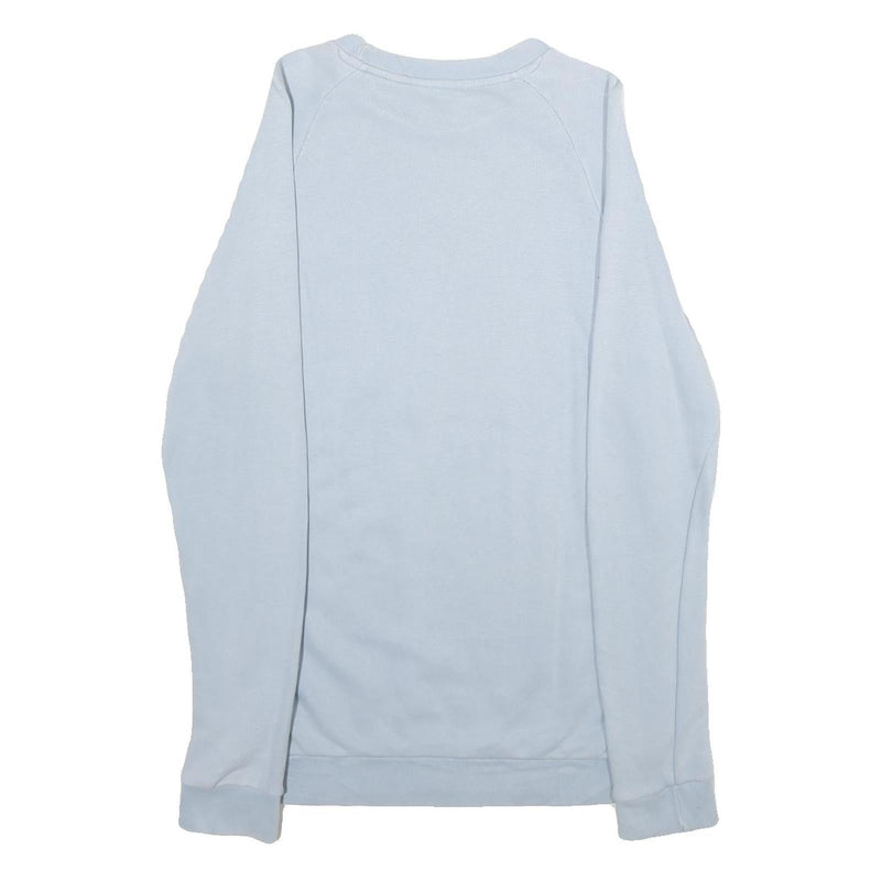 ADIDAS Womens Blue Crew Neck S Cotton Logo Print Sweatshirt Pullover