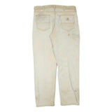 CARHARTT Mens Regular Fit Beige Cotton Blend Trousers W36 L32 Workwear Zip