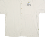 EAGLE DRY GOODS Mens White Silk Casual Shirt M FormFactor Sequoia Team Logo