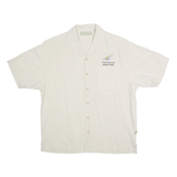 EAGLE DRY GOODS Mens White Silk Casual Shirt M FormFactor Sequoia Team Logo