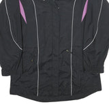 COLUMBIA Womens Black & Purple Outdoor Jacket M Nylon Zip Reflective Sportswear