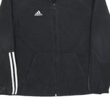 ADIDAS Mens Black Track Jacket M Polyester Zip Three Stripe Sportswear