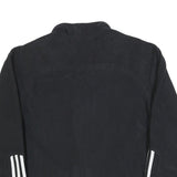 ADIDAS Mens Black Track Jacket M Polyester Zip Three Stripe Sportswear