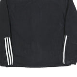 ADIDAS Mens Black Track Jacket M Polyester Zip Three Stripe Sportswear
