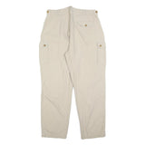 NOMAD Womens Cotton Blend Beige Relaxed Straight Trousers W34 L32 Casual Cargo