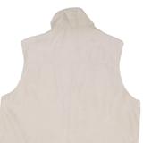 MODE MILLE Mens Beige Outdoor Jacket L Cotton Blend Woven Plain Zip Utility Vest