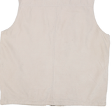 MODE MILLE Mens Beige Outdoor Jacket L Cotton Blend Woven Plain Zip Utility Vest