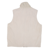 MODE MILLE Mens Beige Outdoor Jacket L Cotton Blend Woven Plain Zip Utility Vest