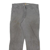 CARHARTT Mens Relaxed Fit Grey Cotton Blend Trousers W38 L32 Workwear Casual