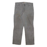 CARHARTT Mens Relaxed Fit Grey Cotton Blend Trousers W38 L32 Workwear Casual