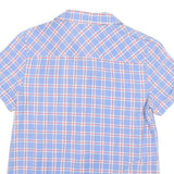 TOMMY HILFIGER Womens Blue & Red Check Shirt S Short Sleeve Cotton Blend