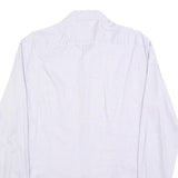 TOMMY HILFIGER Mens Blue & White Patterned Shirt M Cotton Blend Classic Fit