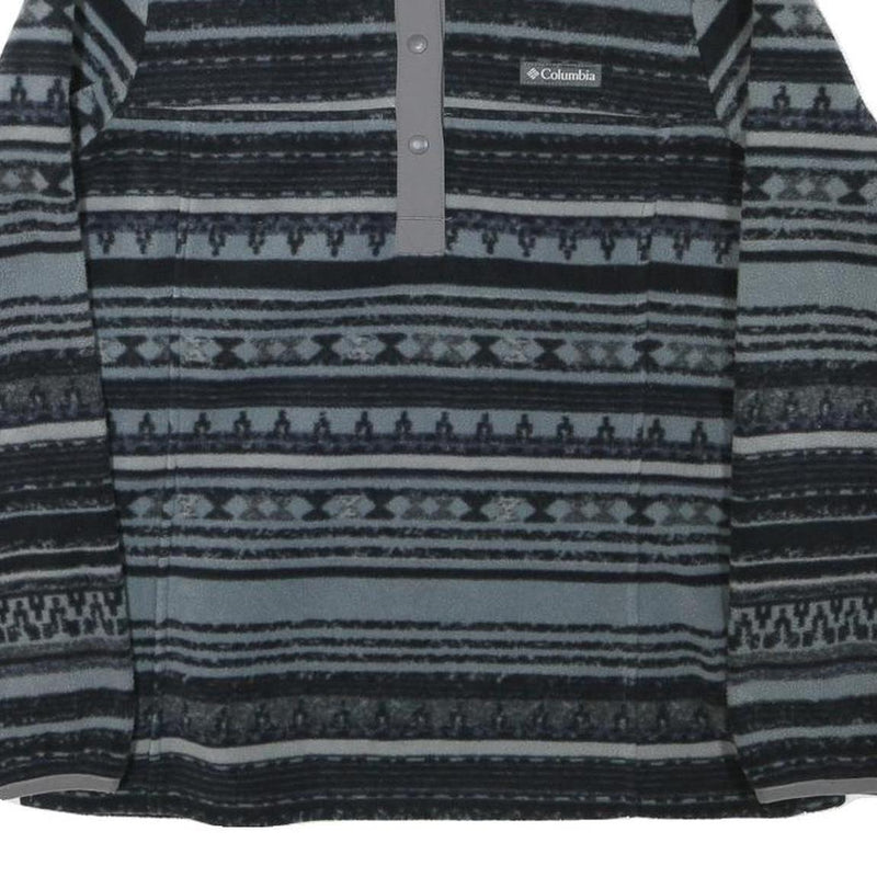 PATAGONIA Womens Grey & Black Patterned Jumper 1/4 Zip Polyester Blend M Outdoor
