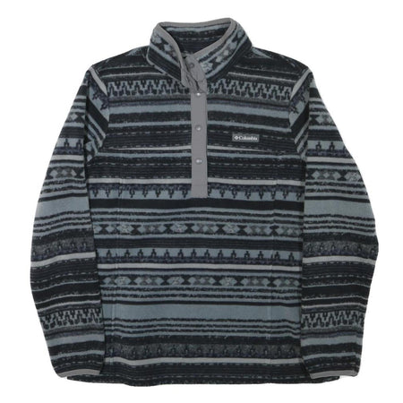 PATAGONIA Womens Grey & Black Patterned Jumper 1/4 Zip Polyester Blend M Outdoor