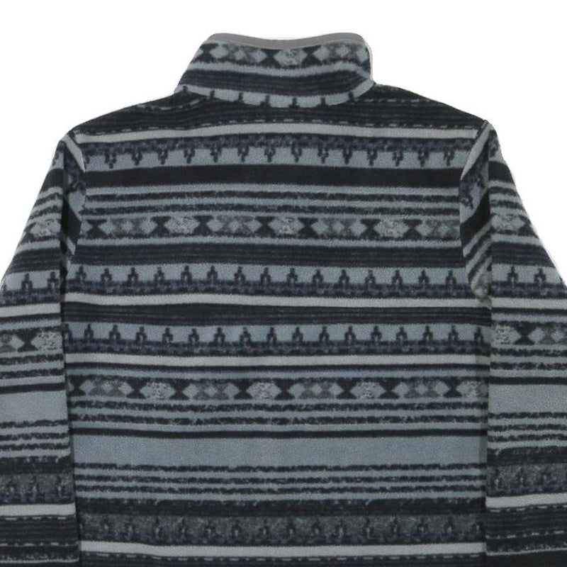 PATAGONIA Womens Grey & Black Patterned Jumper 1/4 Zip Polyester Blend M Outdoor
