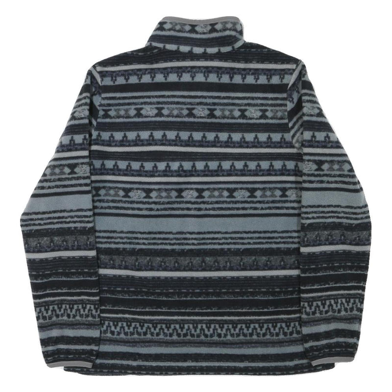 PATAGONIA Womens Grey & Black Patterned Jumper 1/4 Zip Polyester Blend M Outdoor