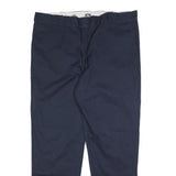 DICKIES Mens Cotton Blend Navy Regular Straight Trousers W44 L34 Workwear Zip