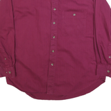 TRADER BAY Mens Maroon Plain Shirt L Button-Down Collar Long Sleeve Cotton Blend