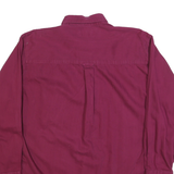 TRADER BAY Mens Maroon Plain Shirt L Button-Down Collar Long Sleeve Cotton Blend