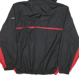 REEBOK Mens Black & Red Lightweight Zip Hooded Jacket L Polyester Blend Sports