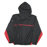 REEBOK Mens Black & Red Lightweight Zip Hooded Jacket L Polyester Blend Sports