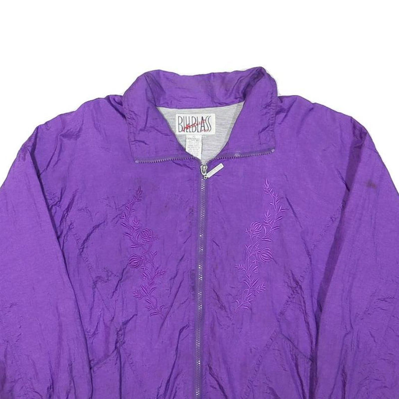 BILLBLASS Womens Purple Zip Jacket S Polyester Blend Embroidered Plain Stylish