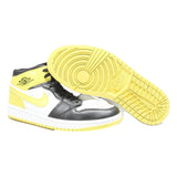 AIR JORDAN 1 Mid Mens Lace-Up Trainers Black & Yellow Leather UK 7.5 Iconic
