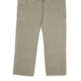 WRANGLER Mens Beige Cotton Blend Regular Straight Trousers W35 L34 Utility Cargo