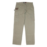 WRANGLER Mens Beige Cotton Blend Regular Straight Trousers W35 L34 Utility Cargo